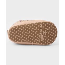 Cute Walk by Babyhug Velcro Closure Booties with Fox Patch -  Grey