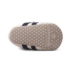 Cute Walk by Babyhug Velcro Closure Booties with Stripe Design - Khaki