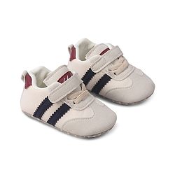Cute Walk by Babyhug Velcro Closure Booties with Stripe Design - Khaki