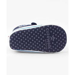 Cute Walk by Babyhug Velcro Closure Booties with Car Print- Sky Blue