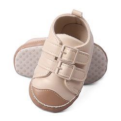Cute Walk by Babyhug Velcro Closure Solid Colour Booties -Beige
