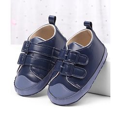 Cute Walk by Babyhug Velcro Closure Solid Colour Booties -Beige