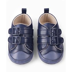 Cute Walk by Babyhug Velcro Closure Solid Colour Booties -Beige