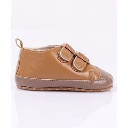 Cute Walk by Babyhug Velcro Closure Solid Colour Booties -Beige