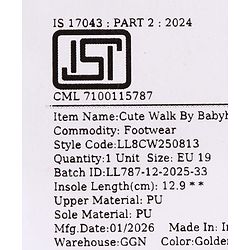 Cute Walk by Babyhug Slip On Booties with Bow Applique - Silver