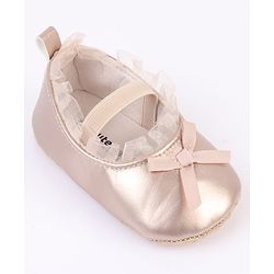 Cute Walk by Babyhug Slip On Booties with Bow Applique - Silver