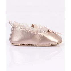 Cute Walk by Babyhug Slip On Booties with Bow Applique - Silver