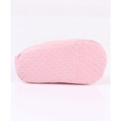 Cute Walk by Babyhug Slip On Booties with Bow Applique - Silver