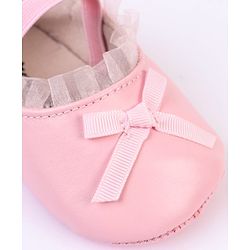 Cute Walk by Babyhug Slip On Booties with Bow Applique - Silver