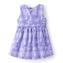 Babyhug Single Jersey Knit Sleeveless Frock with Floral Print & Bow Applique - Multicolor