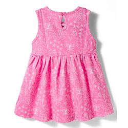 Babyhug Single Jersey Knit Sleeveless Frock With Floral Print & Bloomer - Multicolor