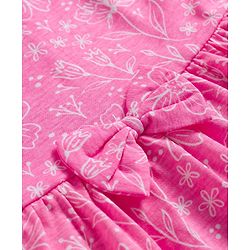 Babyhug Single Jersey Knit Sleeveless Frock With Floral Print & Bloomer - Multicolor