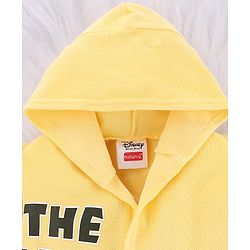 Babyhug Disney Terry Knit  Hooded Full Sleeves Bath Robe With Lion King Graphics - Yellow