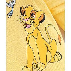 Babyhug Disney Terry Knit  Hooded Full Sleeves Bath Robe With Lion King Graphics - Yellow