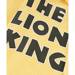 Babyhug Disney Terry Knit  Hooded Full Sleeves Bath Robe With Lion King Graphics - Yellow