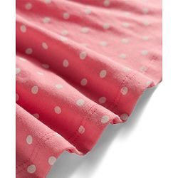 Babyhug Single Jersey Knit Sleeveless Frock With Polka Dot Print & Bow Applique - Pink