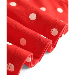 Babyhug Cotton Knit One Piece Dresses/Frocks Polka Dot Sleeveless Red 3-6 Months
