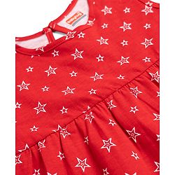 Babyhug Cotton Knit One Piece Dress Star Print Multi Color 3-6 Months