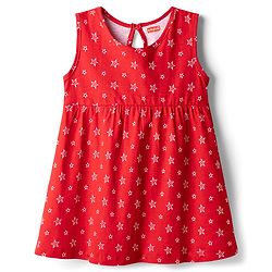 Babyhug Cotton Knit One Piece Dress Star Print Multi Color 3-6 Months