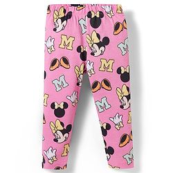 Babyhug Disney Lycra Knit Full Length Leggings With Minnie Mouse Graphics Pack of 2 - Multicolor