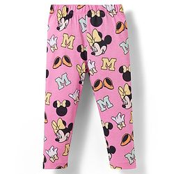 Babyhug Disney Lycra Knit Full Length Leggings With Minnie Mouse Graphics Pack of 2 - Multicolor