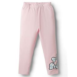 Babyhug Disney Knit Full Length Leggings with Minnie Mouse Graphics Pack of 2 - Pink & Light Blue