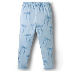 Babyhug Disney Knit Full Length Leggings with Minnie Mouse Graphics Pack of 2 - Pink & Light Blue