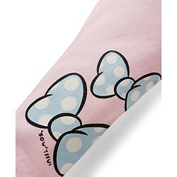 Babyhug Disney Knit Full Length Leggings with Minnie Mouse Graphics Pack of 2 - Pink & Light Blue