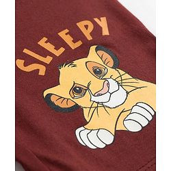 Babyhug Disney Single Jersey Knt Half Sleeves Shorts Night Suit with Lion King Graphics - Multicolour