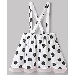 Babyhug Disney 100% Cotton Knit Half Frill Sleeves Top & Skirt Set With Polka Dots & Minnie Mouse Graphic - Pink & White
