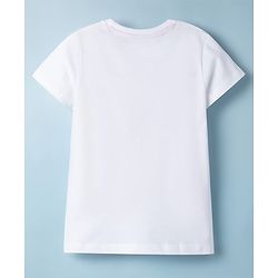 Babyhug Disney Single Jersey Knit Half Sleeves T-Shirt with Minnie Mouse Graphics - White