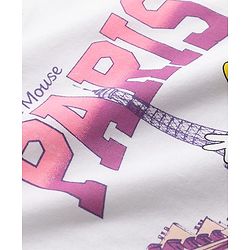Babyhug Disney Single Jersey Knit Half Sleeves T-Shirt with Minnie Mouse Graphics - White