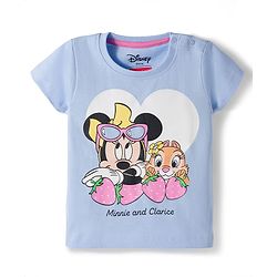 Babyhug Disney Single Jersey Knit Half Sleeves T-Shirt & Shorts Night Suit With Minnie Mouse Graphics - Multicolor