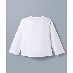 Babyhug Disney Single Jersey Knit Full Sleeves T-Shirt & Pyjama Night Suit With Minnie Mouse Graphic & Bow Print - White