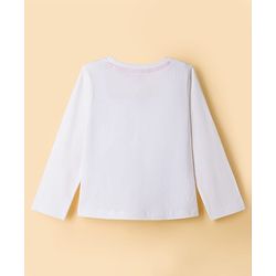 Babyhug Disney Single Jersey Knit Full Sleeves T-Shirt & Pyjama Night Suit With Minnie Mouse Graphic & Bow Print - White