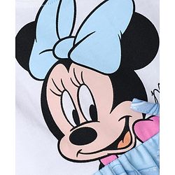 Babyhug Disney Single Jersey Knit Sleeveless Frock with Disney Princess Print & Mesh Detailing - Light Blue