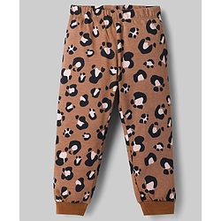 Babyhug Disney Single Jersey Knit Full Sleeves T-Shirt & Joggers Night Suit With Minnie Mouse Graphics - Multicolor