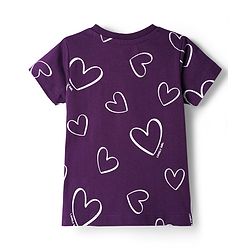 Babyhug Cotton Knit Half Sleeves T-Shirt With Heart Print - Multicolor
