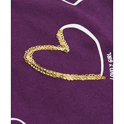Babyhug Cotton Knit Half Sleeves T-Shirt With Heart Print - Multicolor
