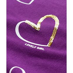 Babyhug Cotton Knit Half Sleeves T-Shirt With Heart Print - Multicolor