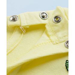 Babyhug Cotton Knit Half Sleeves T-Shirt With Floral Sequins - Multicolor