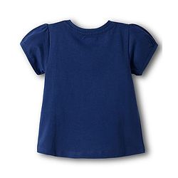 Babyhug Cotton Knit Half Sleeves T-Shirt & Capri Night Suit With Cat & Floral Print - Navy Blue