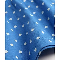 Babyhug Single Jersey Knit Sleeveless Polka Dot Printed Frock - Blue