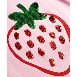 Babyhug Cotton Knit T-Shirt Half Sleeves Sequins Detailing - Multicolor