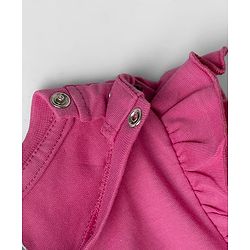 Babyhug Cotton Knit Half Sleeves T-Shirt & Capri Night Suit with Bear Print - Pink