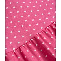Babyhug Single Jersey Knit Sleeveless Frock With Polka Dot Print - Pink