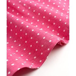 Babyhug Single Jersey Knit Sleeveless Frock With Polka Dot Print - Pink