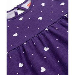 Babyhug Cotton Knit Onepiece Dress Sleeveless Heart Print Multi Color 6-9 Months