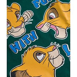 Babyhug Disney Single Jersey Knit Half Sleeves T-Shirt With Lion King Graphics - Green