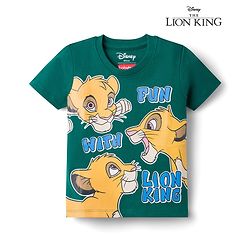 Babyhug Disney Single Jersey Knit Half Sleeves T-Shirt With Lion King Graphics - Green